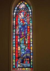 Lovely stained glass window in St. Patrick’s Church, Lahardane, Co. Mayo, by the late, great Harry Clarke. 